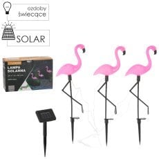 Svetilka na sončno energijo 25 x 15 x 53 cm 3 flamingi 6 led hladen bel *6087