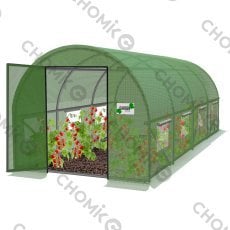 Vrtni folijski tunel 4-delni zeleni 6 x 3 x 2 m z vrati na tečaju *6223