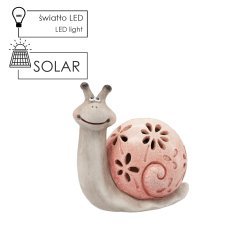 Chomik - Vrtna figurica - rožnati polž z LED - GOT9019