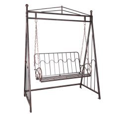 Vrtna gugalnica 162 x 90 x 205 cm starinska bronasta *1418