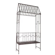 Pergola vrtna s klopjo 123 x 63 x 252 cm antični bron*1456