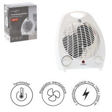 Električni termoventilator / grelnik z varnim stikalom bel 2000w *7254