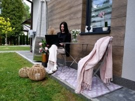 Komplet vrtnega pohištva siv (okrogla miza + 2 stola) *5141