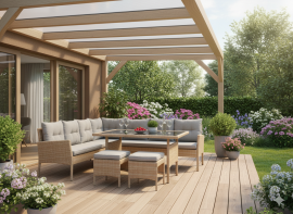 Vrtna garnitura Berno - bež - SAD9576