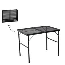 Zložljiva črna turistična miza 90 x 60 x 40/70 cm *8425