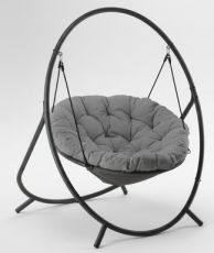 Viseči fotelj Patio - temno siv - FAT9934