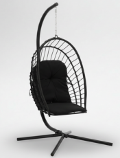 Viseči zložljiv fotelj Eris - črn - FAT0916