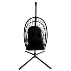 Viseči zložljivi fotelj eris črn, blazina - črna, okvir - črn *0916