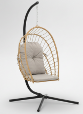 Viseči zložljiv fotelj Eris - rjav - FAT0923