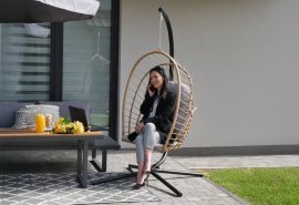 Viseči zložljivi fotelj Eris - rjav - FAT0923