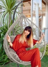 Viseči fotelj - svetlo siv - FAT1012