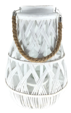 Lampijon 24x55 cm s steklenim vložkom - bel - ILS3100