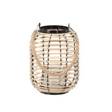 Lampijon 19 x 24 cm s steklenim vložkom - črno-naraven *3131