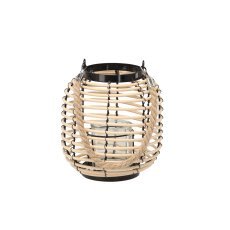 Lampijon 18 x 20 cm s steklenim vložkom - črno-naraven *3148