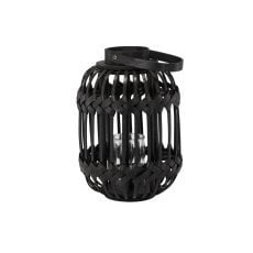 Lampion czarny h 34/46 cm z wkładem szklanym *3223