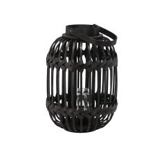 Lampion czarny h 38/51 cm z wkładem szklanym *3230