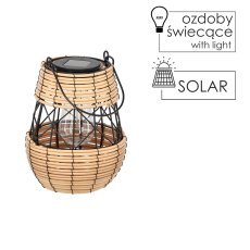 Chomik - Svetilka solarna kovinska 23 cm - črno-bež - LAP8945