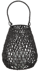 Lampion pleteni 20x25 cm - črn - ILS1258