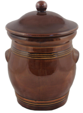 Lonček okrogel 5L + pokrov - rjav - RUI7052