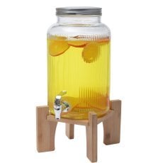 Kozarec z pipico 5,5l z leseno podstavko *7972