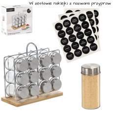 Pripravnik pravokoten 22 x 10 x 21,5 cm z ročajem 12 kozarčkov bambusovo-srebrn *9202