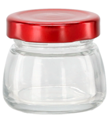 Kozarček 75 ml z rdečim kovinskim pokrovčkom - BUS2400