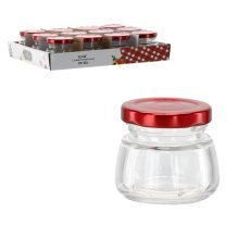 Steklenička 50 ml z rdečim kovinskim pokrovčkom - BUS2417
