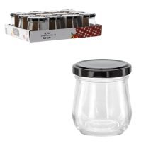 Kozarček 100 ml s črnim kovinskim pokrovčkom - BUS2448