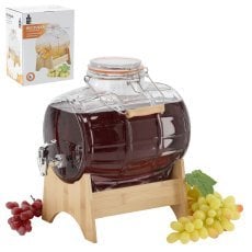 Sodček 8l na bambusovem stojalu s pipico, ročajem in mehanskim zapiralom *1722