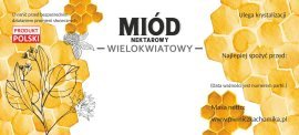KPL. 100 ETYKIET MIÓD NEKTAROWY WIELOKWIATOWY 116 x 50 MM *8245