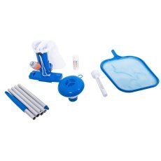 Velik komplet za čiščenje bazena (dozator, termometer, ph tester, sesalnik, mreža, palica) *2937