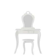 Majhna kozmetična toaletna mizica bela z ogledalom + stolček *0397