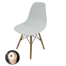 Sodobni stol na lesenih nogah - bel *1118