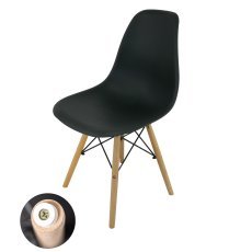 Sodobni stol na lesenih nogah - črn *1125