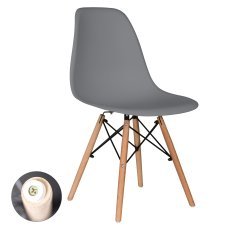 Sodobni stol na lesenih nogah - siv *7820