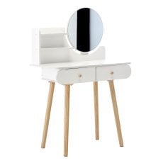 Toaletna mizica z ogledalom 80 x 40 x 120 cm bela *7872