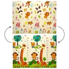 Dvostranska izobraževalna podloga 150x200x1 cm zložljiva živali-številke + torba *4329