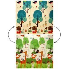 Dvostranska izobraževalna podloga 180x200x1 cm zložljiva živali-drevesa + torba *4350