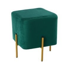 Kvadratni tabure na nogah 35 x 35 x 40 cm temnozelena *3895