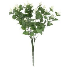 Umetna vejica - evkaliptus z belimi cvetovi 46 cm opak=150kos *3987