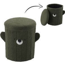 Zložljiva tabure s predalom 28 x 28 x 34 cm zelena *4267