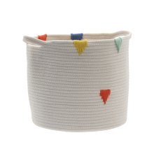 Koš za perilo/igrače 32 x 29 cm okrogel bel z barvnim vzorcem rozm. m *4991