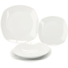 Komplet obedni 18 del. kvadrat bel *9260