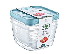 Kompl. 3 pravokotnih globokih posod trend box 4l *6057