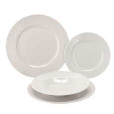 Komplet jedilni 18 del. okrogel bel *1359