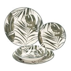 Komplet jedilni 18 kos. okrogel zeleni listi *1311