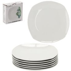 Komplet 6 desertnih krožnikov 20 cm kvadratnih belih *2349