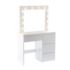 Toaletna mizica za ličenje bela z osvetlitvijo s 4 predali 94x43x140 cm *4868