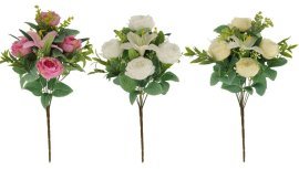 Umetna vejica Šopek vrtnic in lilij, pak. 24 kos - HID2904