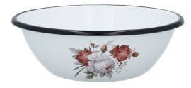 Skleda emajlirana z motivom bele vrtnice 0.6L - EMA3172